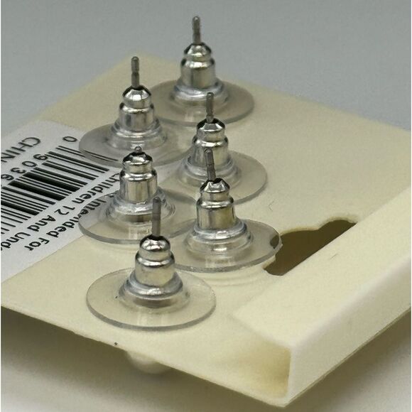 Ear Sense Cubic Zirconia Stud Earrings .33 Inch - Picture 4 of 4